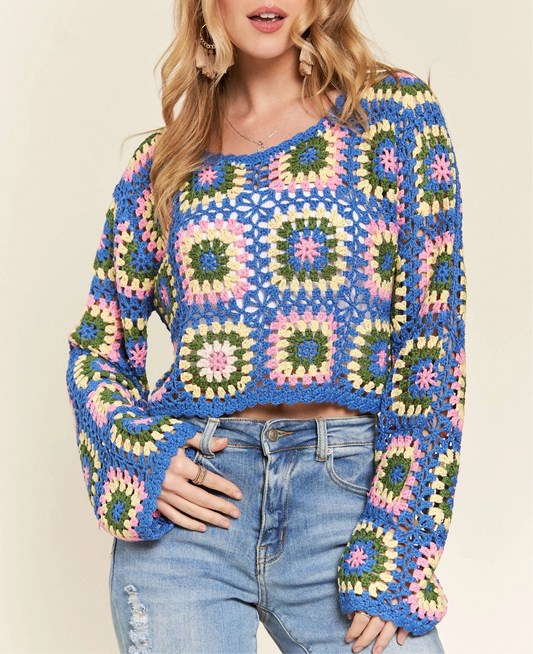 Multicolor Crochet Crop Top