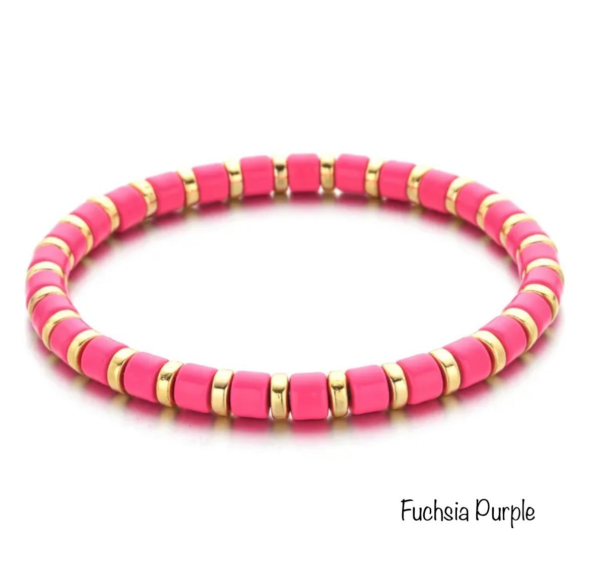 Colored Enamel Stretch Bracelets  - Add Clip Charms