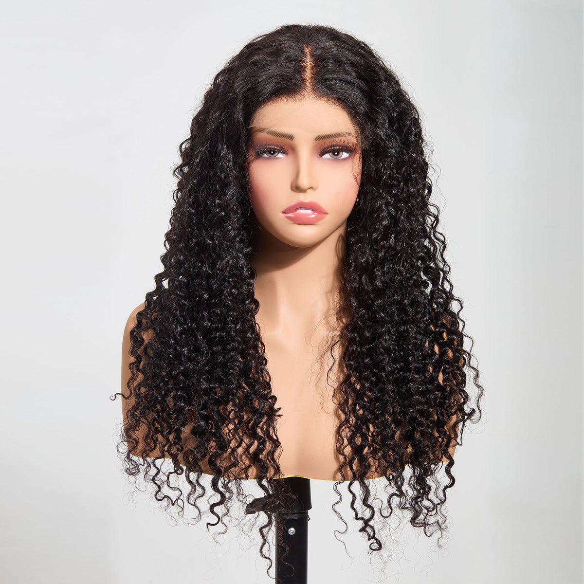 5"x5" Water Wave Transparent Glueless Lace Closure Wig #1B