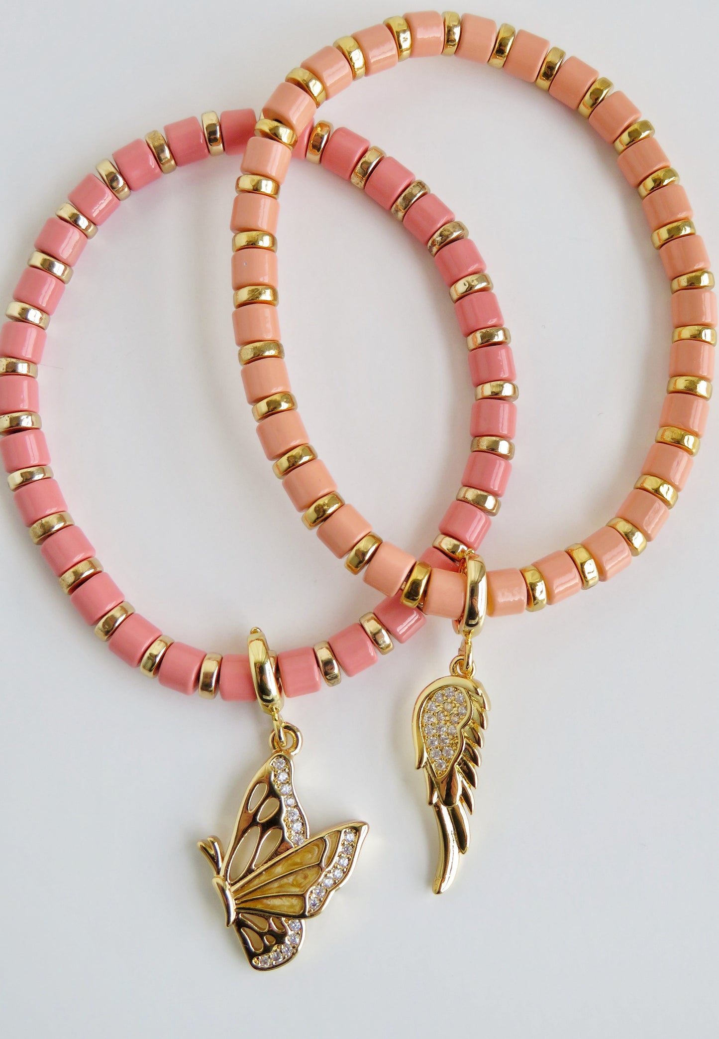 Colored Enamel Stretch Bracelets  - Add Clip Charms
