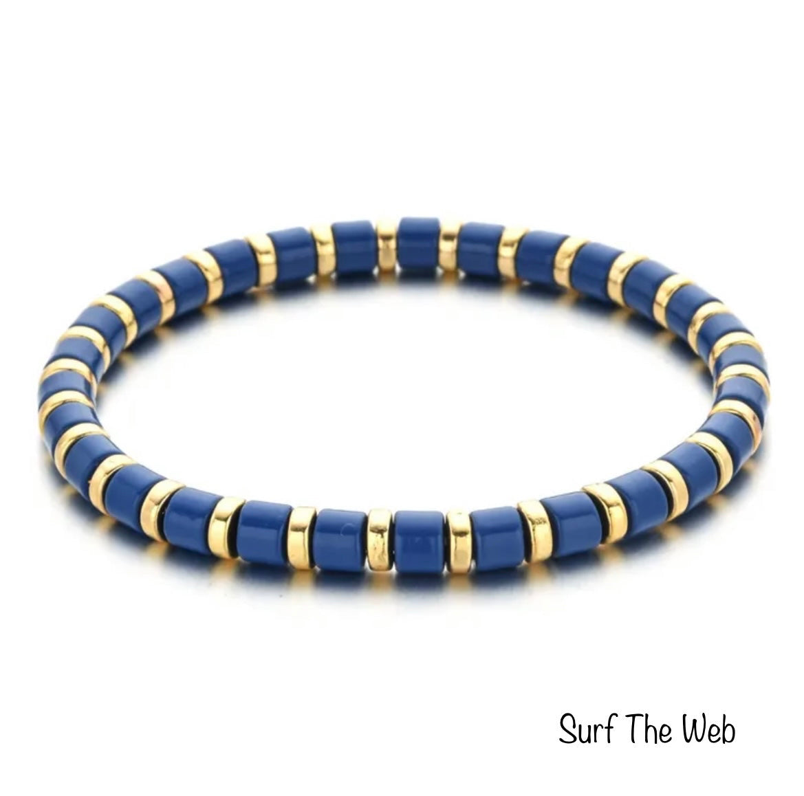 Colored Enamel Stretch Bracelets  - Add Clip Charms