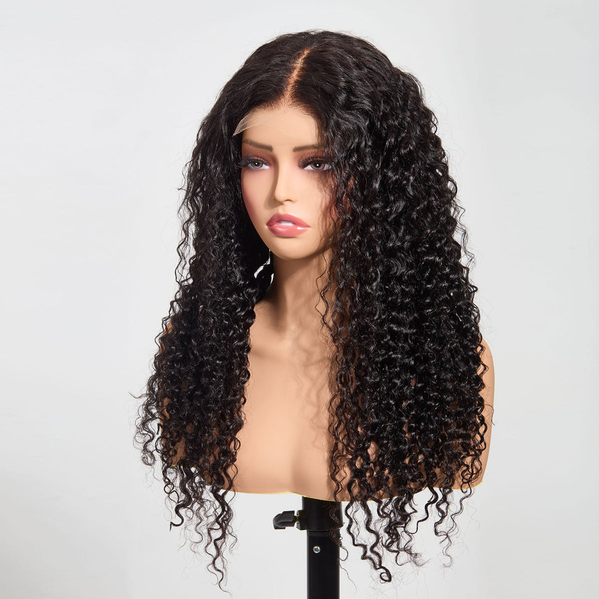 5"x5" Water Wave Transparent Glueless Lace Closure Wig #1B
