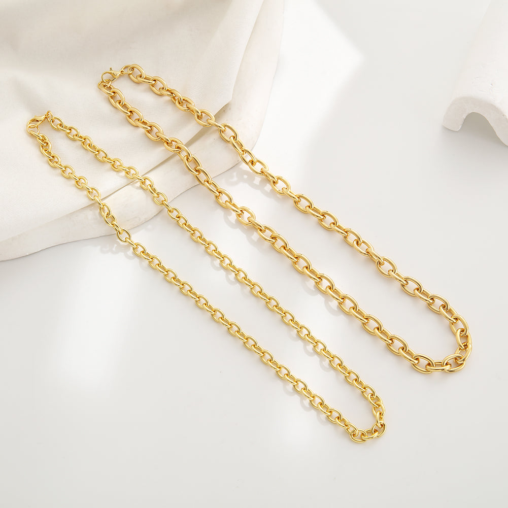 Golden Cable Link Necklace - 18k Gold Plated