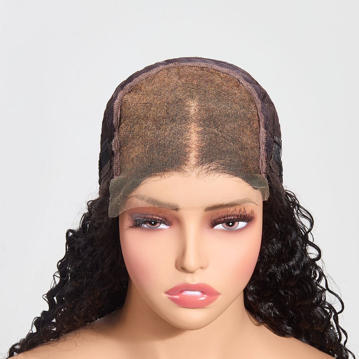 5"x5" Water Wave Transparent Glueless Lace Closure Wig #1B