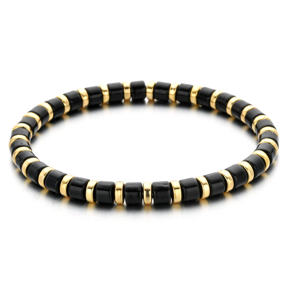 Colored Enamel Stretch Bracelets  - Add Clip Charms