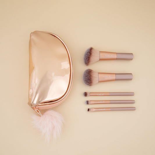 Icon Gold Make Up Face & Eye Brush Travel Set
