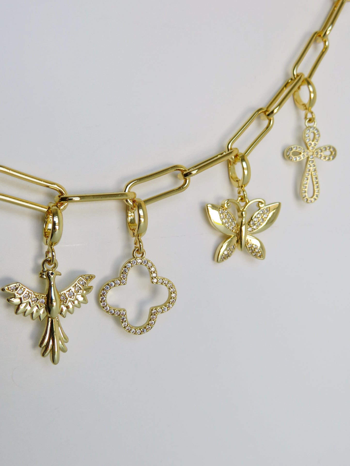 Charm Bar Chain - 18k Gold Plated - Handbag Bag Hat Chain