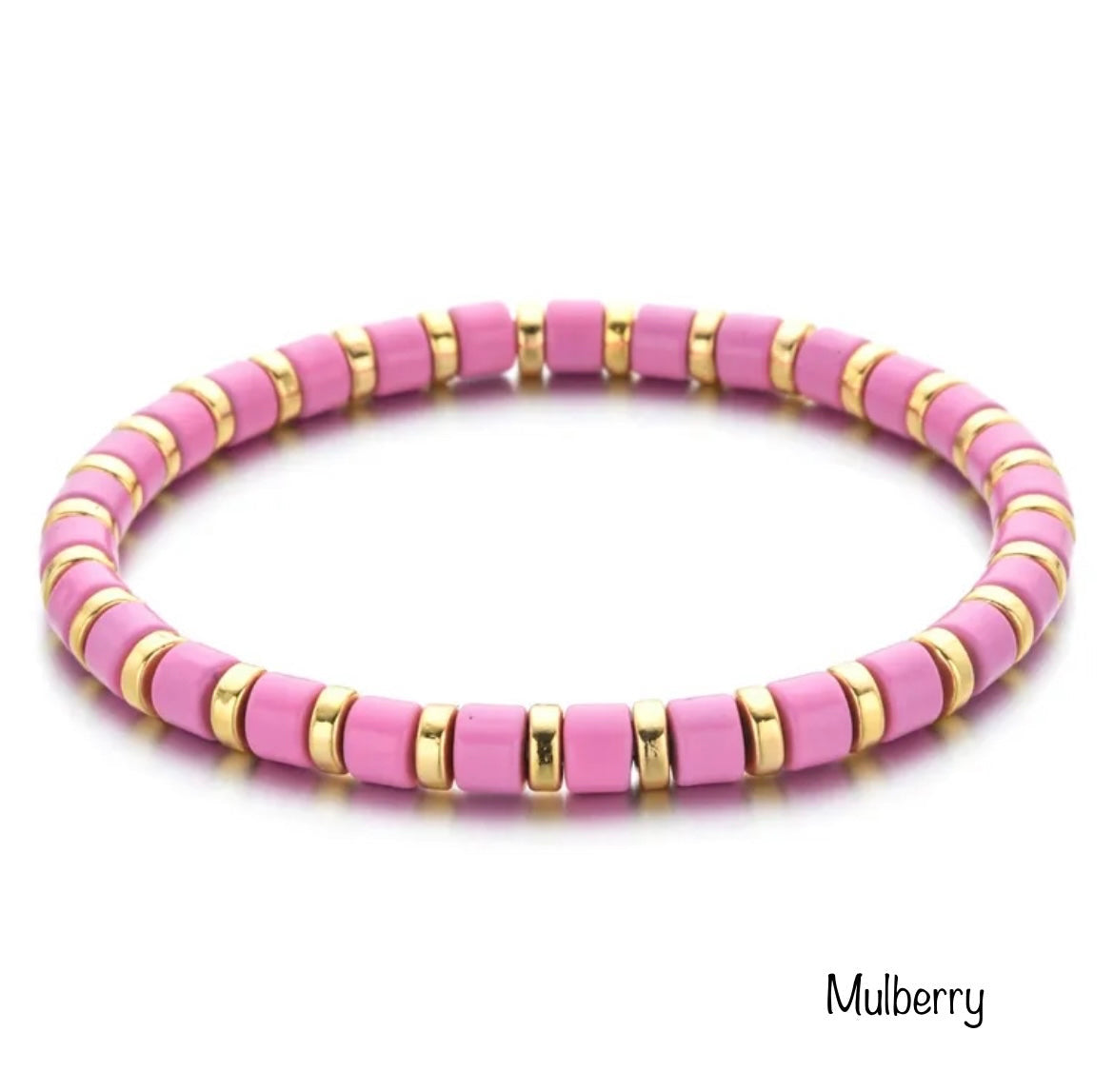 Colored Enamel Stretch Bracelets  - Add Clip Charms