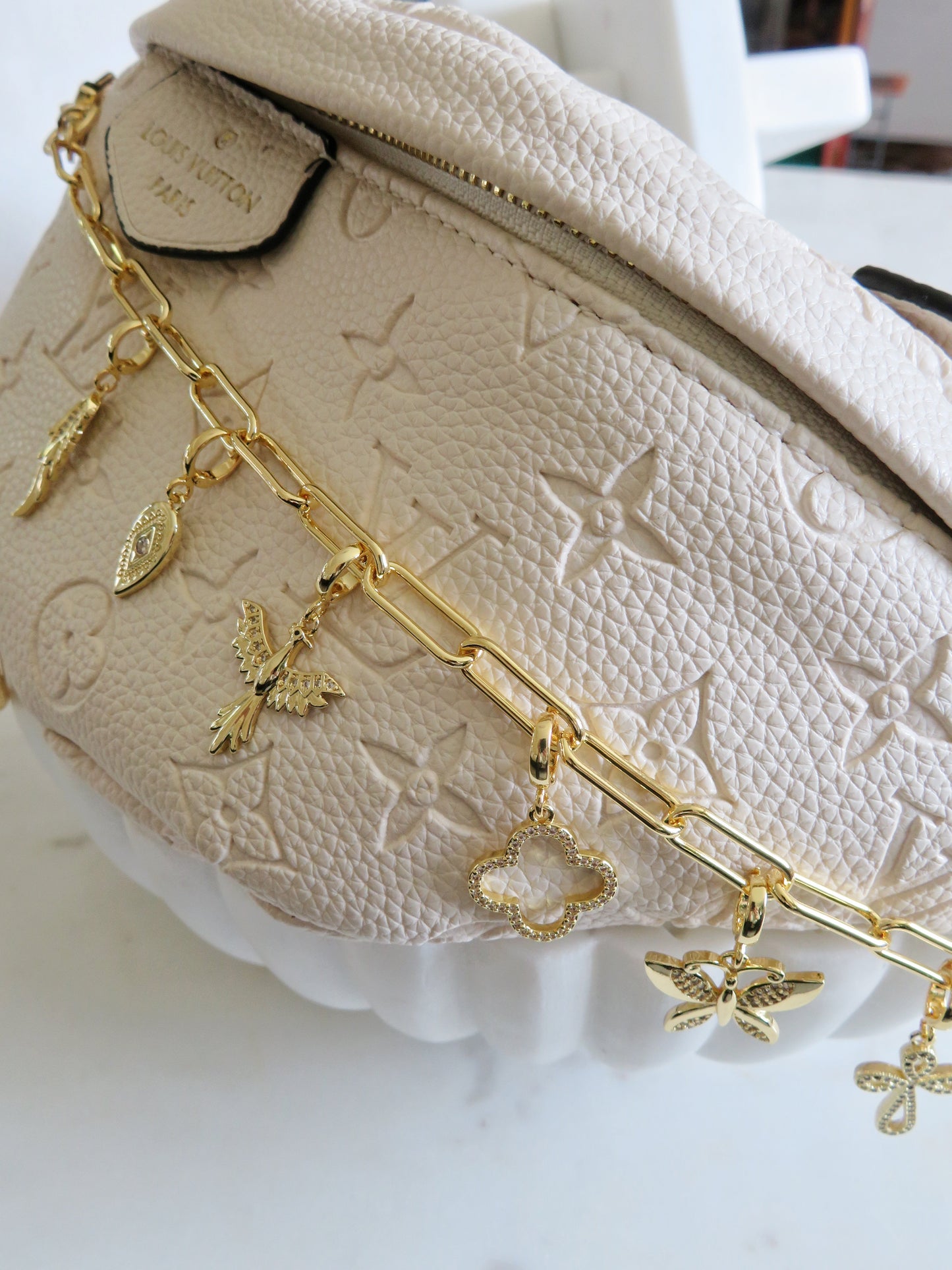 Charm Bar Chain - 18k Gold Plated - Handbag Bag Hat Chain