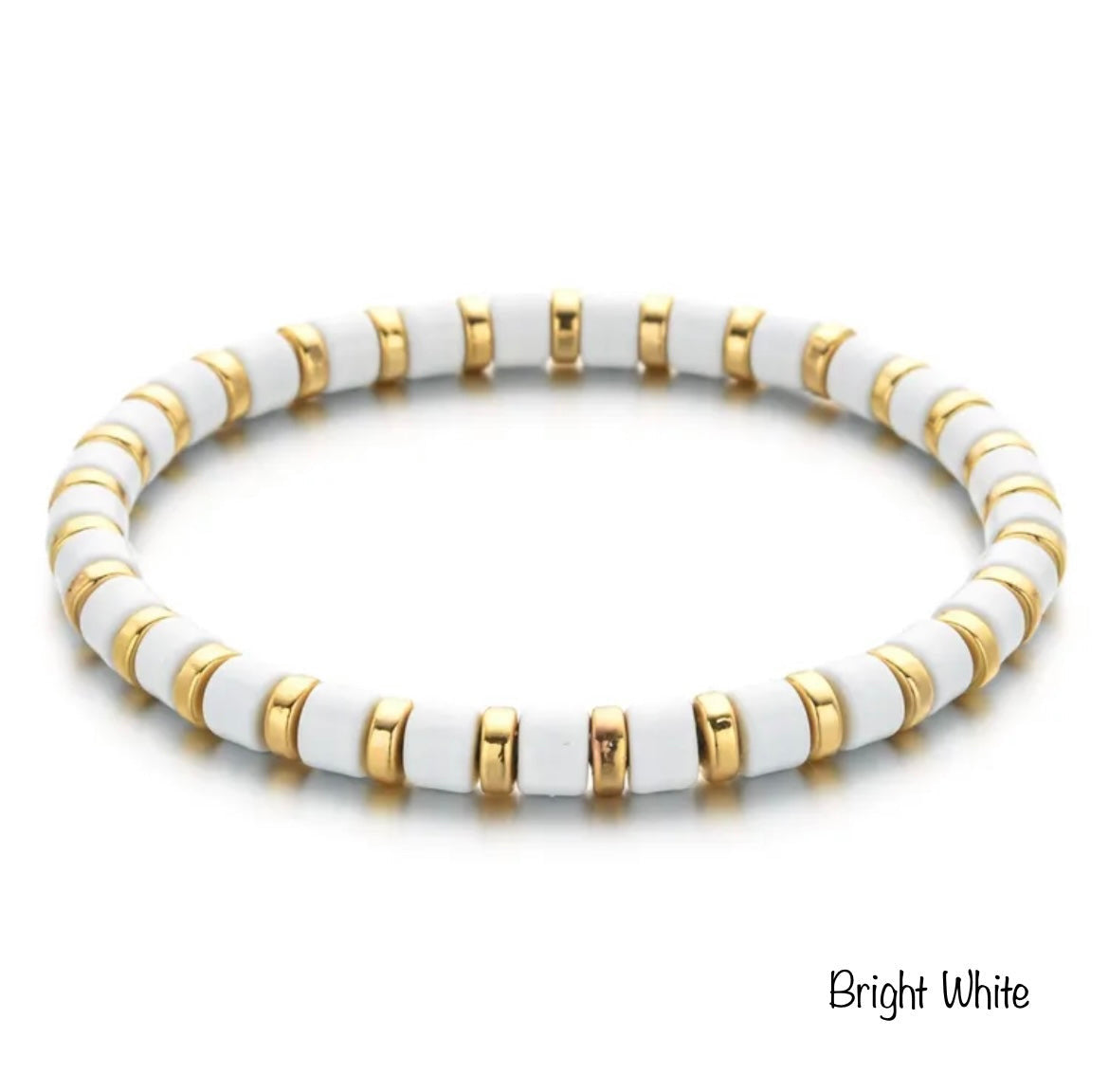Colored Enamel Stretch Bracelets  - Add Clip Charms