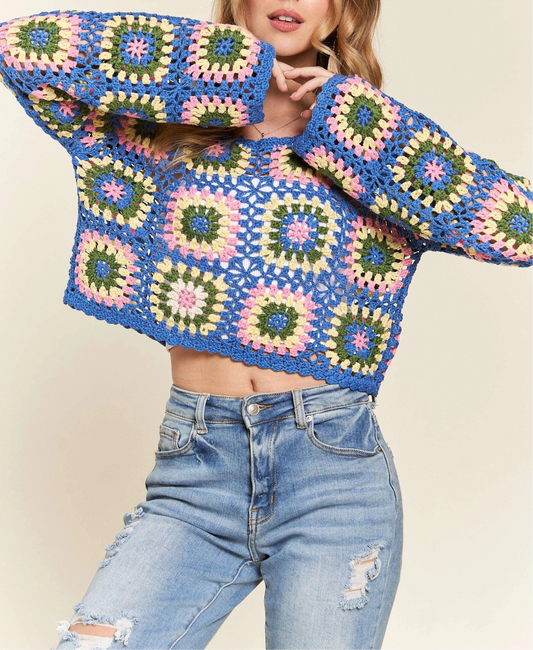 Multicolor Crochet Crop Top