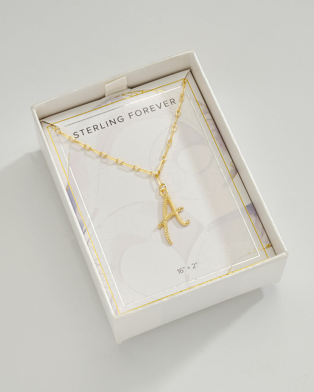 Textured Initial Charm Pendant Necklace