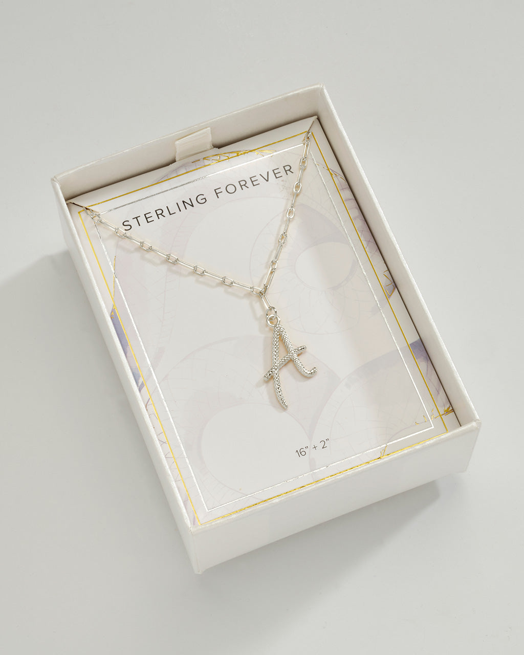 Textured Initial Charm Pendant Necklace