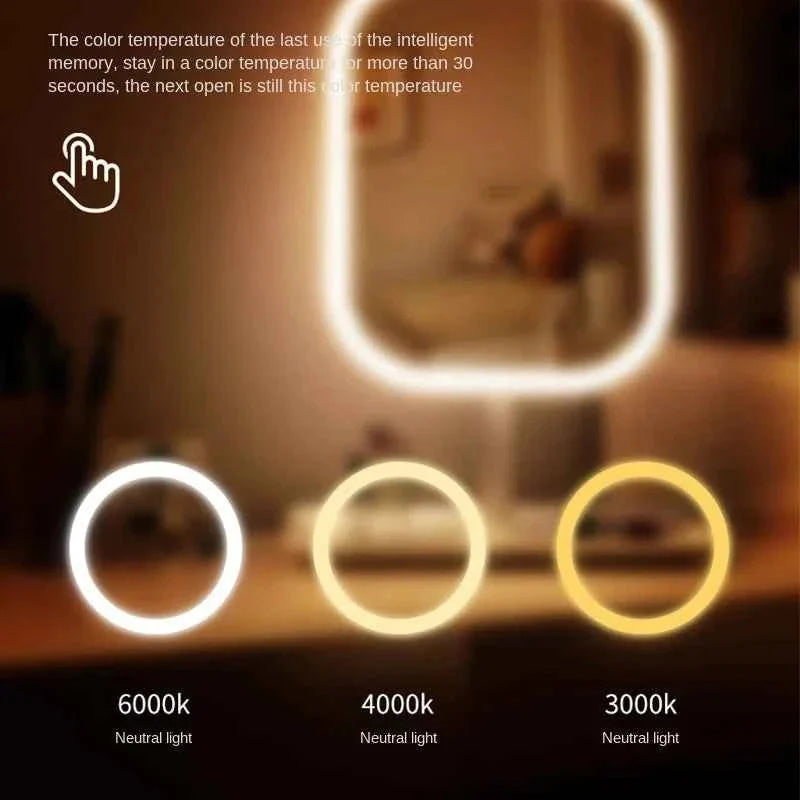 Desktop Vanity Mirror 3 Color Light LED Makeup Mirror