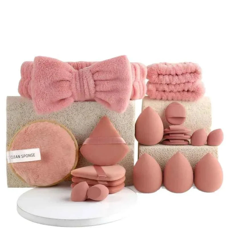 [subtle] 44 piece luxe style large capacity makeup brush set (handheld toiletry storage bag included with white and orange)