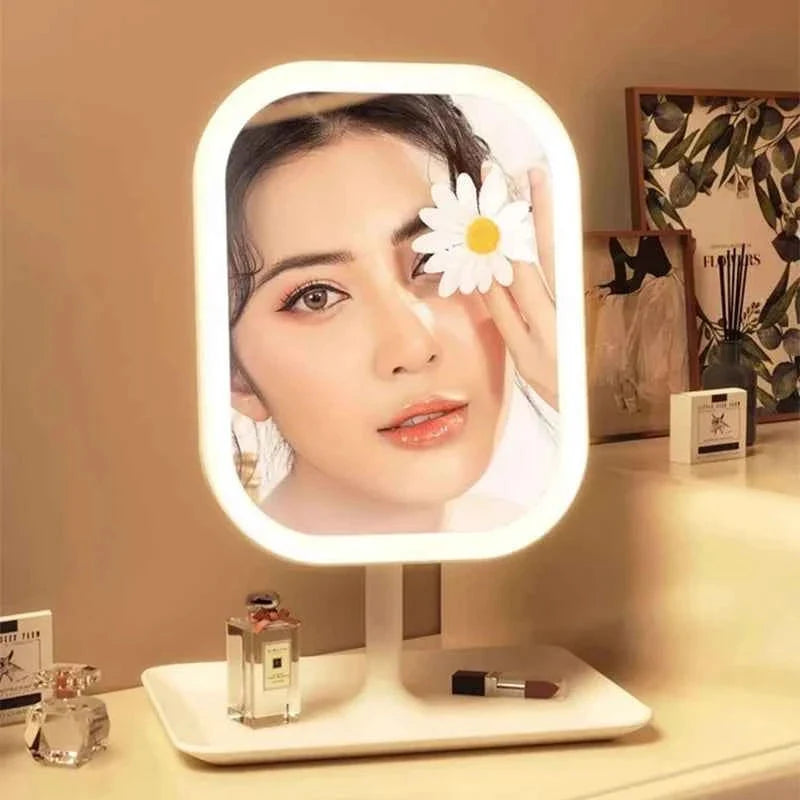 Desktop Vanity Mirror 3 Color Light LED Makeup Mirror